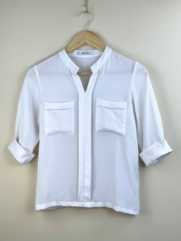 Áo Sơ Mi form dài 2 lớp Mango Áo Sơ Mi Nữ #48 Áo Sơ Mi form dài 2 lớp Mango Áo Sơ Mi Nữ